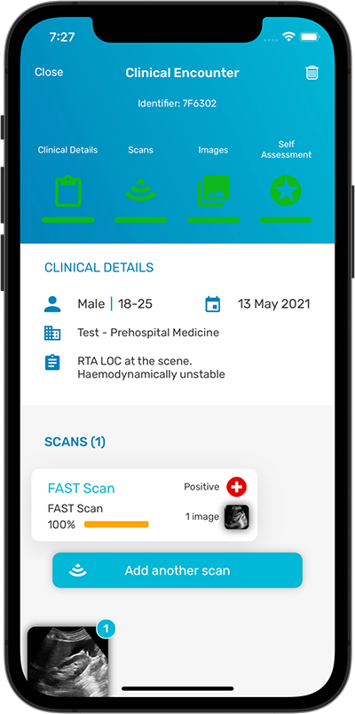 Log My Scan App Clinical Encounter with a patient